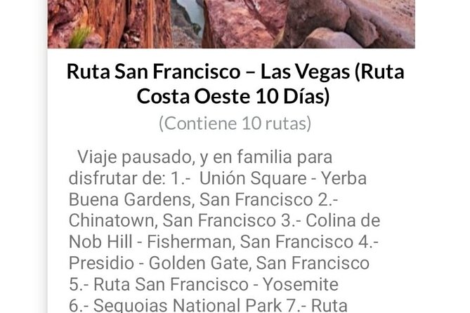 APP Self-guided routes West Coast with audio guide - San Francisco neighborhoods and the Bay