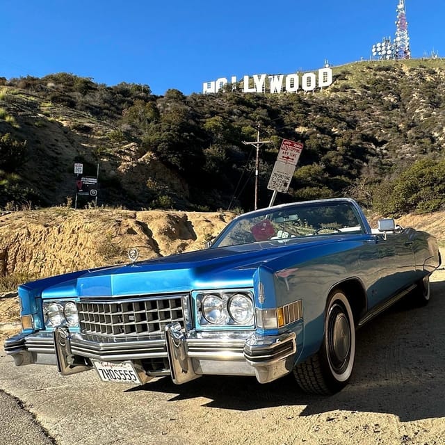 Discover LA in a 1973 Cadillac Eldorado convertible - Bel Air and the celebrity-home scenery