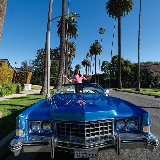Discover LA in a 1973 Cadillac Eldorado convertible - Melrose Avenue, where the tour finds its style