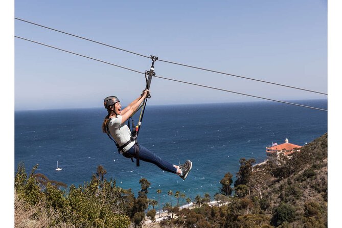 From LA: Catalina Island with Zipline Tour and Hotel Pickup - Descanso Beach and the return boat