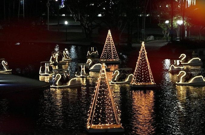 Illuminated Swan Boat Night Ride on Rainbow Lagoon in Long Beach - Getting there, parking, and timing
