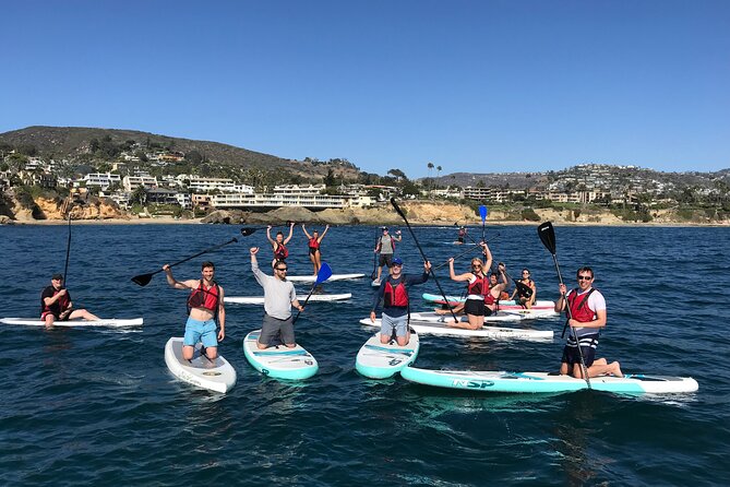 Laguna Beach SUP Lesson and Tour - Paddling north along the Laguna Beach coast
