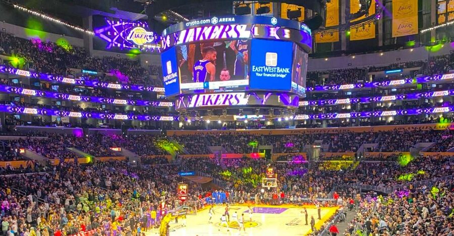 Los Angeles: Los Angeles Lakers Basketball Game Ticket - The Crowd, Music, and Hollywood Setting