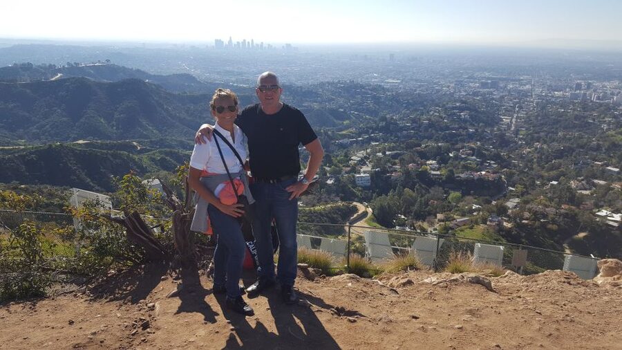 Private Hollywood Sign Adventure Hike - Lunch with Lake Hollywood and Downtown below
