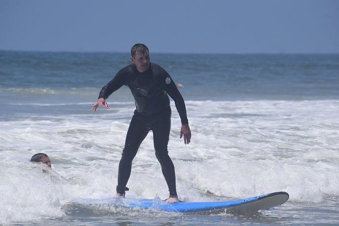 Private Surf Lesson Newport Beach, California - Learning to stand on the board