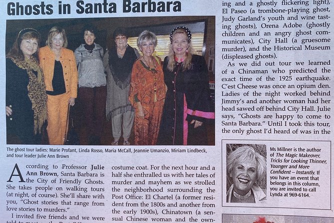 Santa Barbara Ghost Tour - 1 hour -"Invisible Becomes Visible!" - Is the experience worth the price?