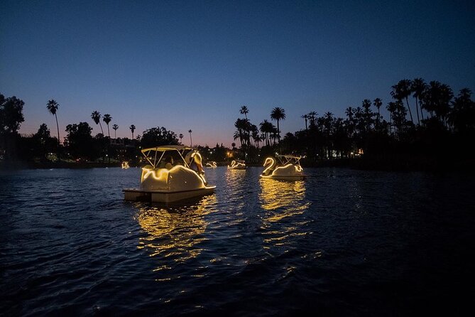 Swan Boat Night Ride at Echo Park Lake - Life vests, instructions, and boarding
