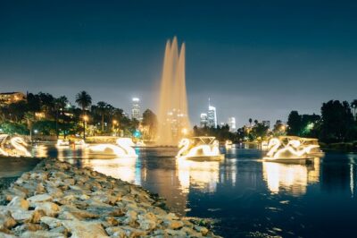 Swan Boat Night Ride at Echo Park Lake
