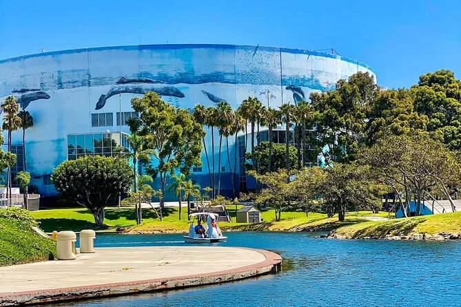Swan Boat Rental at Rainbow Lagoon in Long Beach - A small boat ride with a big downtown backdrop