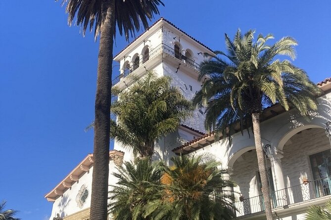 Tours of Santa Barbara . ( Private ) 6 hours . - Santa Barbara County Courthouse from the gardens to the clock tower